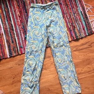 House of Sunny Blue and Yellow Swirl Leggings
